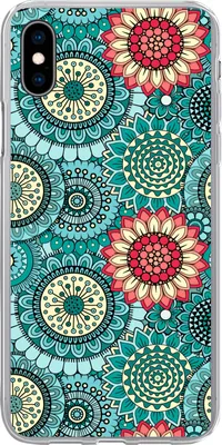 Produktbild von MuchoWow® Handyhülle Schutzhülle Hülle für Telefoonhoesje iPhone Xs Mädchen - Blumen - Muster - Mädchen - Kinder - Kinder Silikon Softcase Handy Hülle - Handytasche