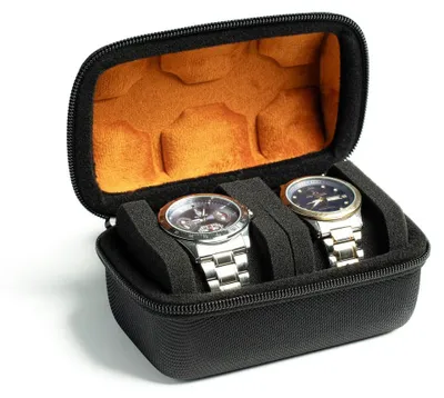 Image de Étui à montres rigide - Pour 2 montres - Noir - Voyage