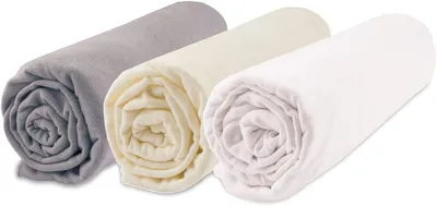 Productafbeelding van Set van 3 rekbare hoeslakens 40 x 80 cm voor wieg en reiswieg - Biologisch katoen en gecertificeerd
