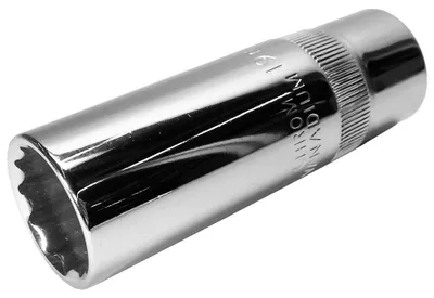 Obrázok produktu pre Döngesova nástrčka 1/2 ", 12-hranná, s vrúbkovaním, dlhá, 19 mm