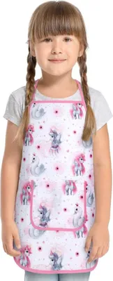 Produktbild von Kinderschürze - 47 x 60 cm, für Kinder von 5 - 8 Jahren - Pink,Grey