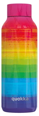Imagen del producto de Quokka, botella térmica de 510 ml de acero inoxidable, diseño de arcoíris, a prueba de fugas, de colores