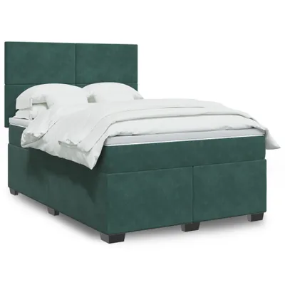 Produktbild von Hochwertig Boxspringbett mit Matratze Dunkelgrün 160x200 cm Samt 3290951