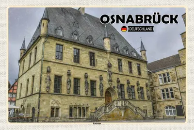 Image de vianmo Panneau en bois 20x30 cm Osnabrück Rathaus Architektur