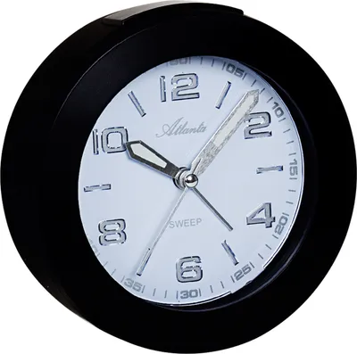 Produktbild von Atlanta 1968/7 Wecker Quarz analog schwarz leise ohne Ticken mit Licht Snooze