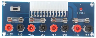 Immagine prodotto di 2 alimentatori ATX a 24 pin per computer, con modulo adattatore per l'estensione, modello XHM229