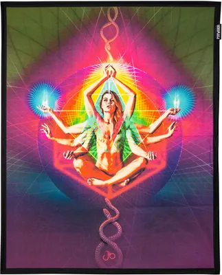 Produktbild von PSYWORK Schwarzlicht Stoffposter Neon "Resonance", 0,55x0,68m