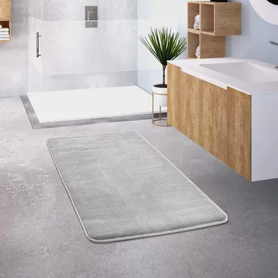 Produktbild von Badezimmer Badematte Duschmatte rutschfest Waschbar Memory Schaum Stein Muster, Farbe: Grau 3, Größe:60x100 cm