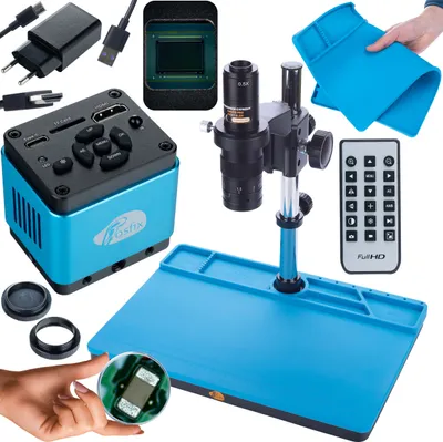 Produktbild von Rosfix Digitalmikroskop Earth Pro MCEP-0,5X + Kamera Aquarius PRO KMAP-HDMI-USBC 8,29 MP Plantes PRO Serie + Silikonmatte 380 x 260 mm