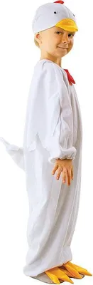 Produktbild von Weisses Hennen-Outfit 98/104 Vogelmond-Overall