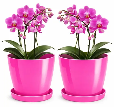 Produktbild von Glitzer Blumentopf Set von 2 mit Unterteller - Fuchsia, Ø 23 cm