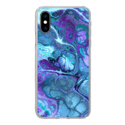 Produktbild von MuchoWow® Handyhülle Schutzhülle Hülle für iPhone X Kunst - Golf - Blau - Psychedelisch Silikon Softcase Handy Hülle - Handyhülle