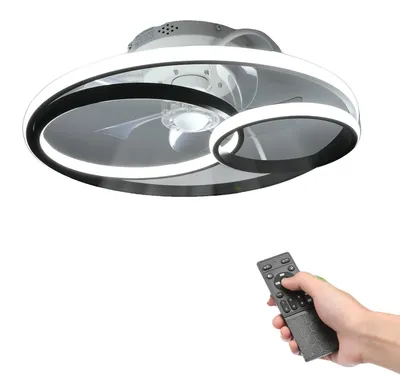 Zdjęcie produktu dla Wentylator sufitowy, oświetlenie LED z regulacją jasności, pilot zdalnego sterowania, 50 W, 5, 110–240 V