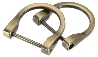 Productafbeelding van D-ring schroefogen - 2 stuks - Voor bevestiging - Lichtbronskleurig, 29x25 mm