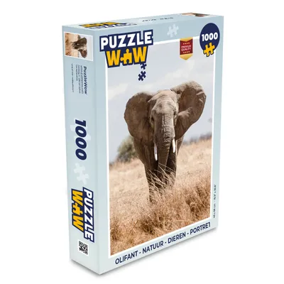 Obrázek produktu pro MuchoWow® Puzzle 1000 dílků Slon - Příroda - Zvířata - Portrét - Hračky - Pro malé i velké - Hry - Skládačky