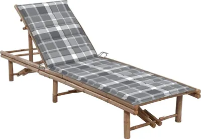 Obrázok produktu pre záhradné ležadlo vidaXL s bambusovým vankúšom