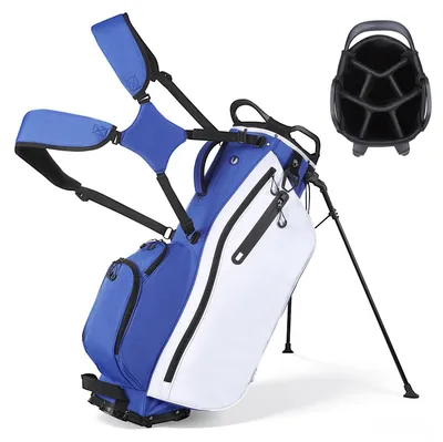 Produktbild von Golfbag Golftasche - Standbag Cartbag - 7-Fach Unterteilt Mit Durchgehenden Trennfächern - Mit Standfüßen - Doppelschultergurt - Regenhaube - Viele Staufächer - Leichtes Polyester