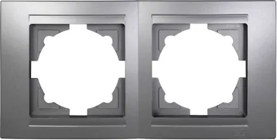 Produktbild von Gunsan Moderna 2-fach Rahmen für 2 Steckdosen Schalter Dimmer Silber