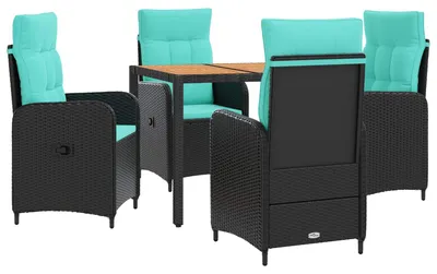 Productafbeelding van vidaXL Buitenmeubelset, 5 stuks, PE-vlechtwerk en gepoedercoat staal