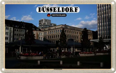 Produktbild von vianmo Blechschild 20x30 cm Düsseldorf Friedrichstadt Park Abenteuer Reisen Urlaub