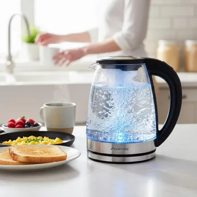 Zdjęcie produktu dla Czajnik Szklany 1,8 L Z Regulacją Temperatury I Podświetleniem – Kamille