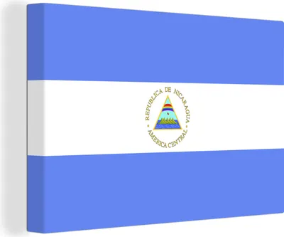 Produktbild von OneMillionCanvasses® - Leinwandbilder - 140x90 cm, Flagge von Nicaragua, Wandbilder Kunstdruck Wanddekoration