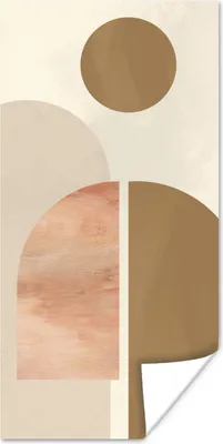 Produktbild von MuchoWow® Poster Rosa - Braun - Design 20x40 cm - Plakat - Foto