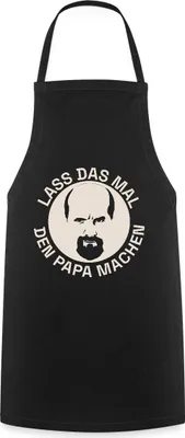 FUKPO Kochschürze Herren Damen Schwarz, Baumwolle Grillschürze Für