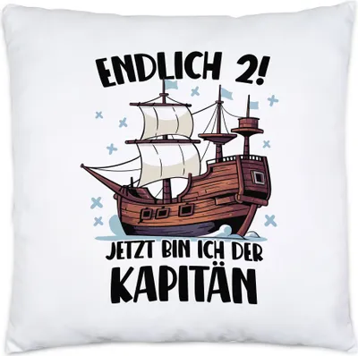 Produktbild von Geburtstag 2 Jahre Kissen inkl. Füllung 2 Jahre 2. Geburtstag Pirat Piraten Motto
