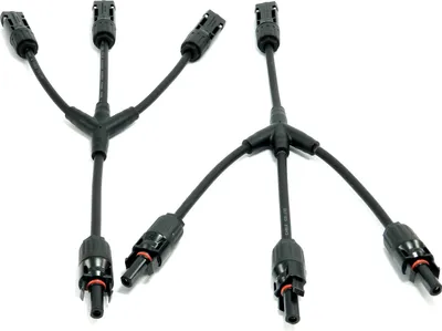 Produktbild von Solarstecker kompatibel mit MC4 Y 2 fach, 3 fach, 4 fach, 5 fach, 6 fach Stecker Kabel Verteiler : 3 fach Kabel Stecker: 3 fach Kabel