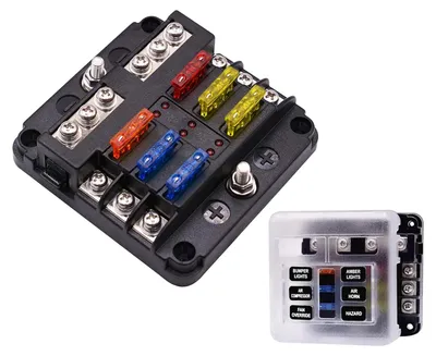 6-fach Sicherungshalter 30 A 9-32 V mit 12 Sicherungen + LED