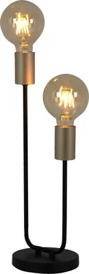 Produktbild von Näve Leuchten 2flg. Tischleuchte "MODO" H: 45,3cm 2flg. Tischleuchte "MODO" H: 45,3cm Tischleuchten - 2flg. Tischleuchte "MODO" H: 45,3cm, Tischlampe im Industrial Style, aus Metall in schwarz, 45,3 cm hoch, Ø 14 cm, E27-Fassung – Schnurschalter