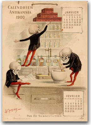Produktbild von Poster - Canvas - Leinwand - 59,4 cm x 84,1 cm - Fotoposter - Leinwandkunst - Antikamnia Kalender Jan Feb Francais