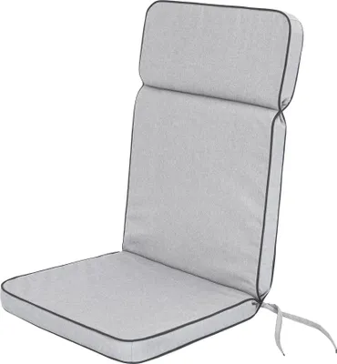 Obrázek produktu pro Hobbygarden Polštářek na zahradní židli s vysokým opěradlem, pohodlný polštářek, zahradní polštářek Sesel Chair Zahradní židle - Eliza - 119 x 49 x 5 cm - Ash Grey