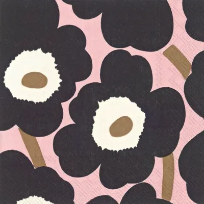 Produktbild von Servietten 33x33 cm - UNIKKO pink black