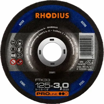 Obrázok produktu pre Rezný kotúč Rhodius FTK 33 125x3,0x22,23 mm oceľ Proline - 200891