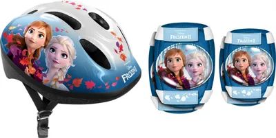 Produktbild von Stamp Girls Stamp Frozen 2 Kask + Ochraniacze na łokcie i kolana KASK OCHRONA ŁOKCI I KOLAN, Niebieski, Jeden rozmiar EU