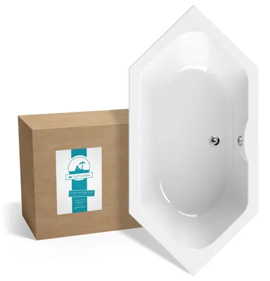 Produktbild von Calmwaters® Sechseck Badewanne 190x90 cm, Acrylwanne Exclusive, Duo-Badewanne für zwei Personen, Maße 190 x 90 cm, Duobadewanne als Sechseckwanne, Duowanne in Weiß, 02SL3338