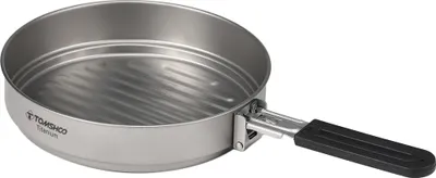 Produktbild von 1100 ml Titan-Bratpfanne Ultraleichte Grillpfanne mit Klappgriff fuer das Kochen im Freien, Camping, Wandern, Rucksackreisen
