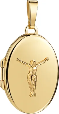 Produktbild von Foto Medaillon für 2 Bilder 333 Gold Bild Amulett zum Öffnen