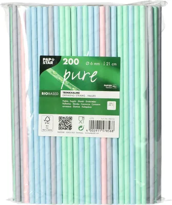 Produktbild von Papstar Trinkhalme Papier farbig sort