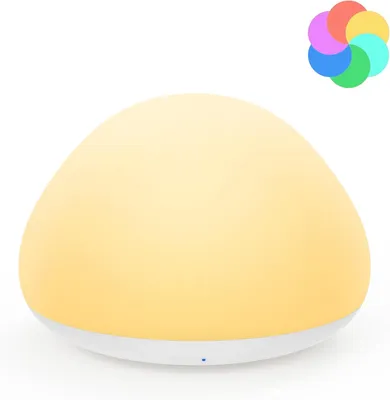 Produktbild von JolyWell Nachtlicht Kinder, RGB Silikon Stilllicht Nachttischlampe, USB Wiederaufladbar, Mit Timer Dimmbar Touch Kinderbett Nachtlicht