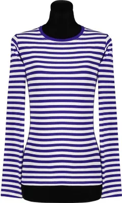 Produktbild von Ringelshirt langarm blau-weiß Faschingskostüm Damen Größe: M
