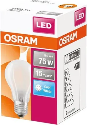 Image de OSRAM HOMELIGHTING 4058075115934 LED (monochrome) EEC D (A - G) E-27 Pear shape 7.5 W = 75 W Neutral white (Ø x L) 60 mm x 105 mm 1 pc(s)