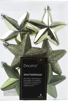Produktbild von Christbaumschmuck Sterne 7cm Kunststoff 6 Stück - Rosmarin
