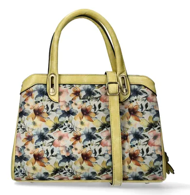 Produktbild von Laura Vita Damen Henkeltasche mit Blumenmuster und Umhängeriemen Aramis 09, Farb