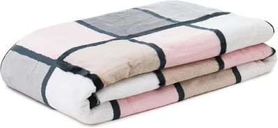 Produktbild von Kuscheldecke 100% Polyester Karo-Motiv "Antigua" 150 x 200 cm - Altrosa/Taupe/Beere (39)