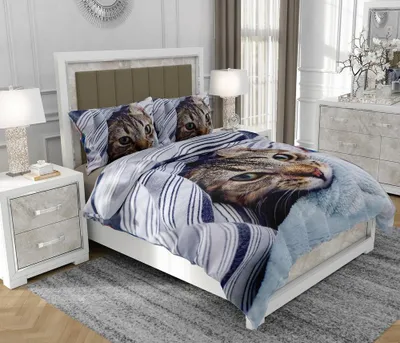 Produktbild von Bettwäsche 200x220 cm + 2x70x80 cm, 3-teilig, 100% Baumwolle, Satin, Reißverschluss, Bunt - SOVIO | So.Z0035