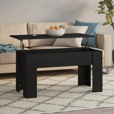 Image de Maison Exclusive - Table basse noire 101 x 49 x 52 cm en aggloméré