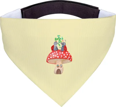 Produktbild von Mr. & Mrs. Panda Halstuch Hund Marienkäfer Fliegenpilz - Gelb Pastell - Geschenk, Hundehalstuch, Haus, Fleigenpilzhaus, Für Hunde, Lustige Sprüche, Hunde-Halstuch, Tuch